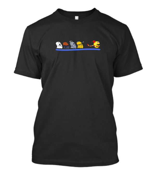 Doc Man Whovian Sci-Fi Parody Pac Ghosts T-Shirt