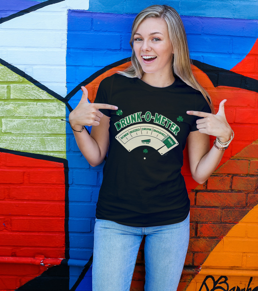 DRUNK-O-METER Full Tank Sober Buzzed Drunk Smashed Irish T-Shirt