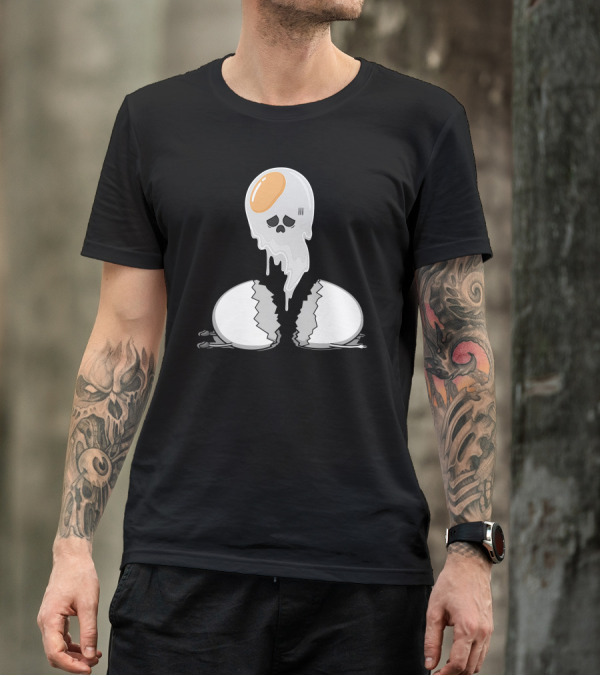 Egg Ghost With Broken Shell And Skull Face T-Shirt