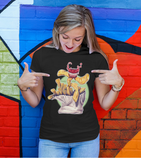 Freaky Fries Surreal Ketchup Monster French Fries T-Shirt