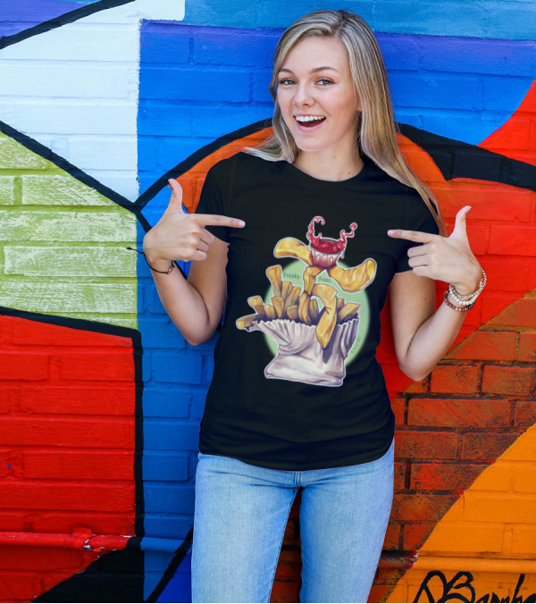 Freaky Fries Surreal Ketchup Monster French Fries T-Shirt
