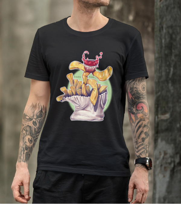 Freaky Fries Surreal Ketchup Monster French Fries T-Shirt