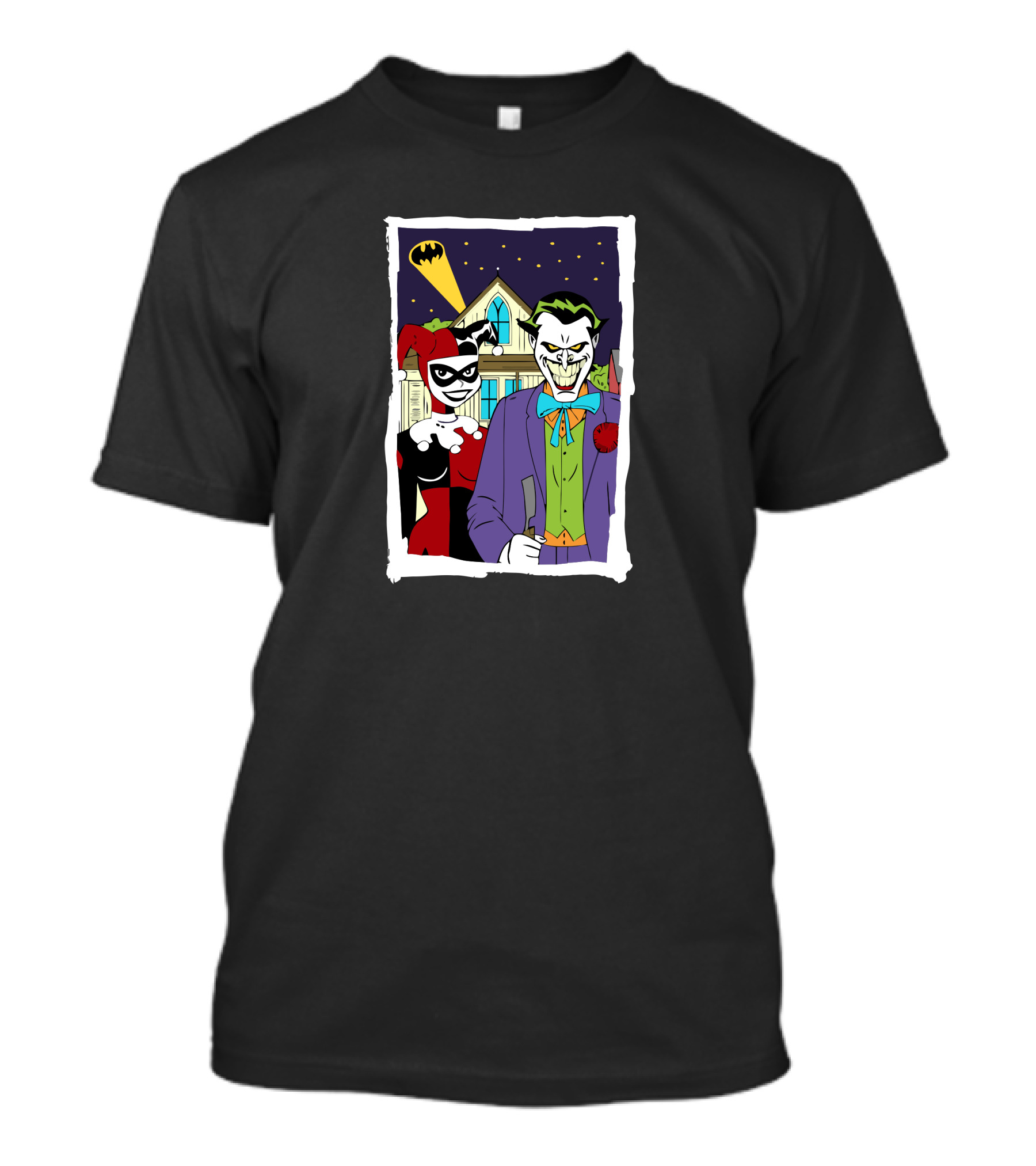 Harlequin Clown And Smiling Villain Gothic House Mashup T-Shirt