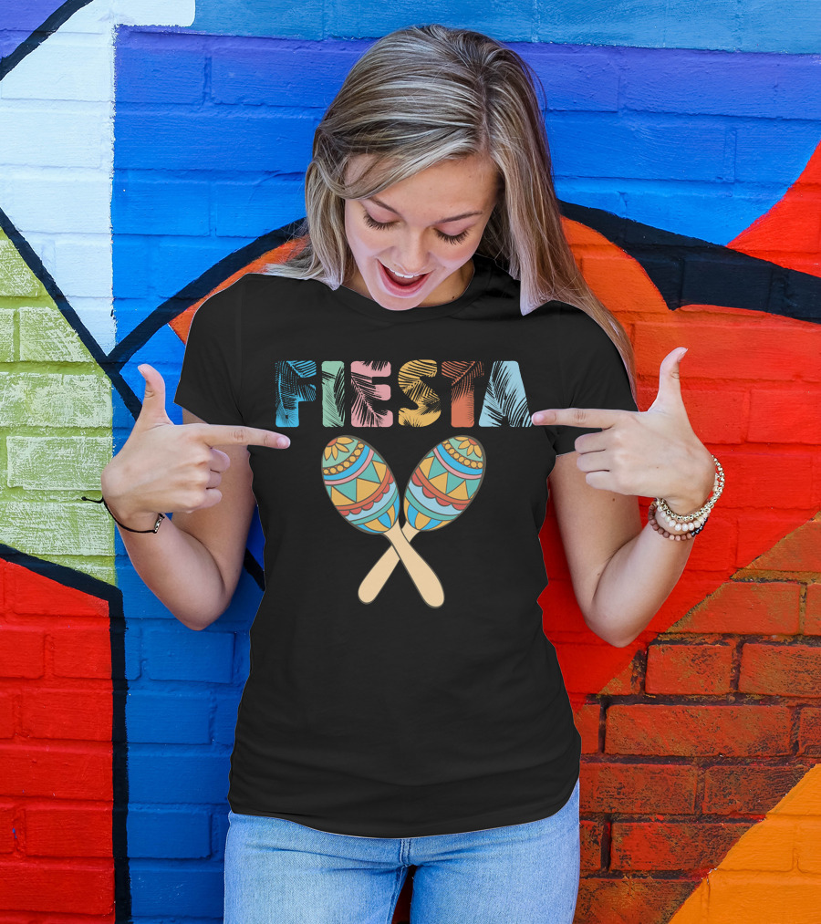 Fiesta Colorful Maracas Celebration Festival T-Shirt