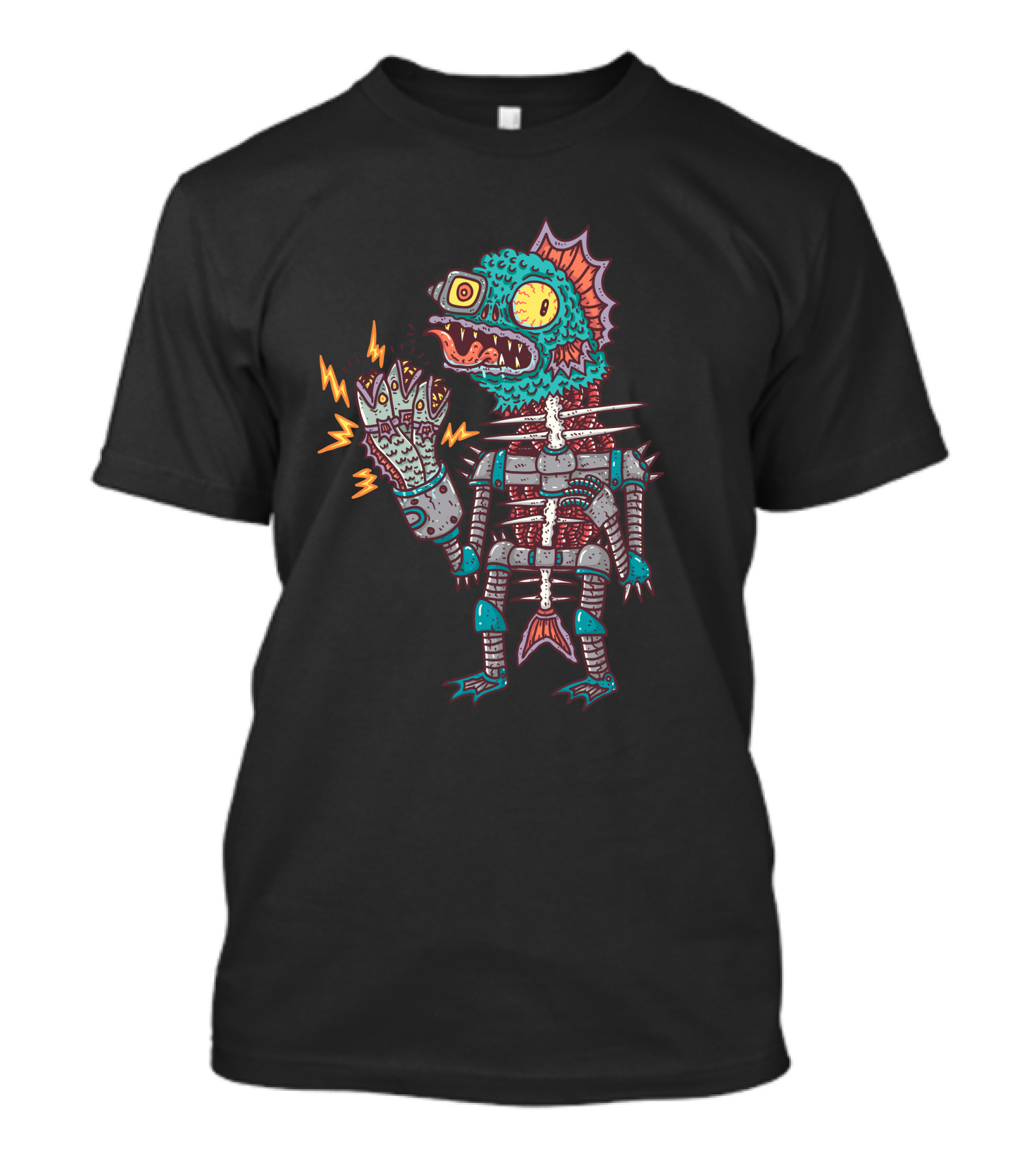 Fishborg Cyborg Robotic Creature With Electric Attack Visual T-Shirt