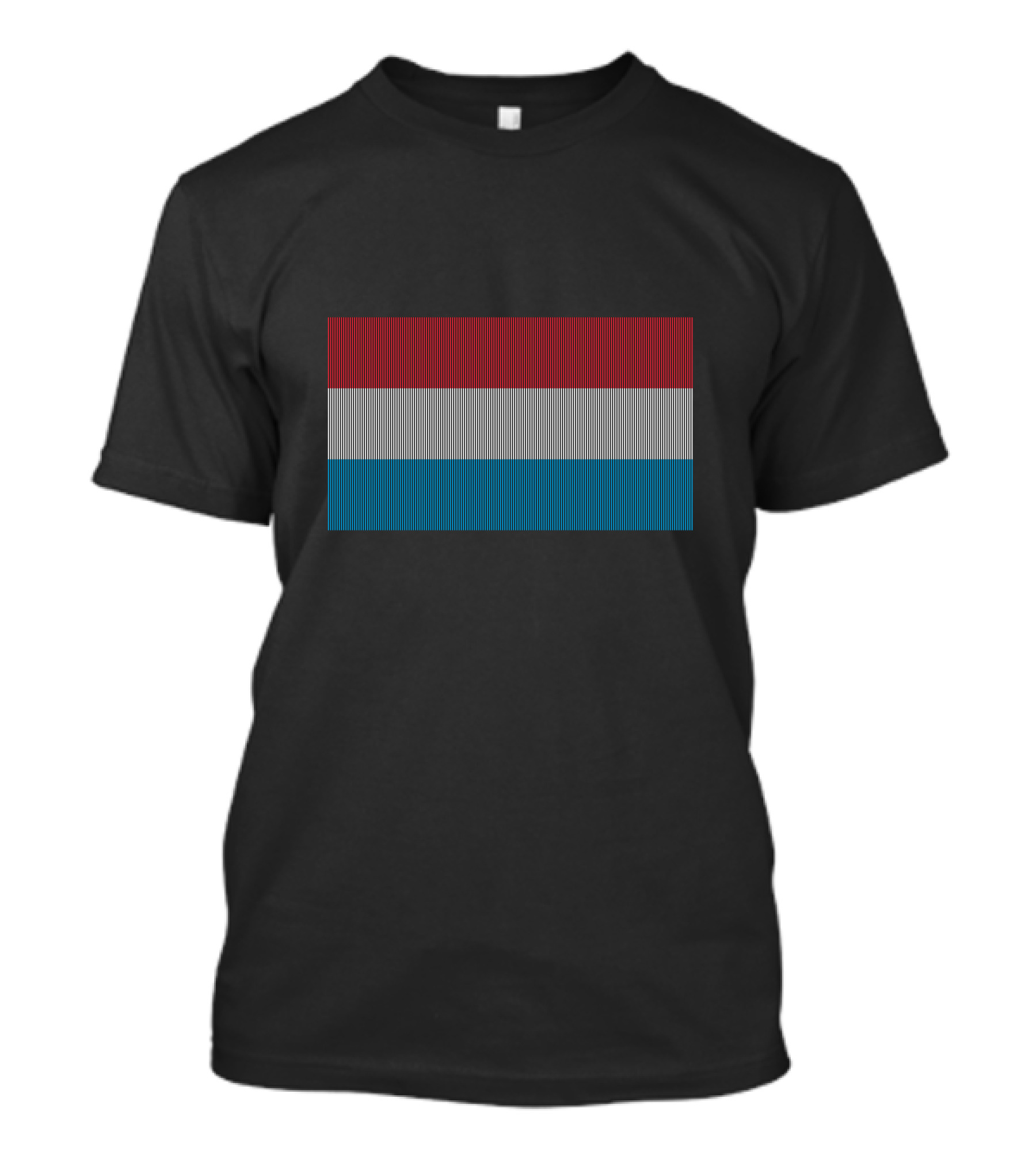 Luxembourg Flag Horizontal Stripes Red White Blue T-Shirt