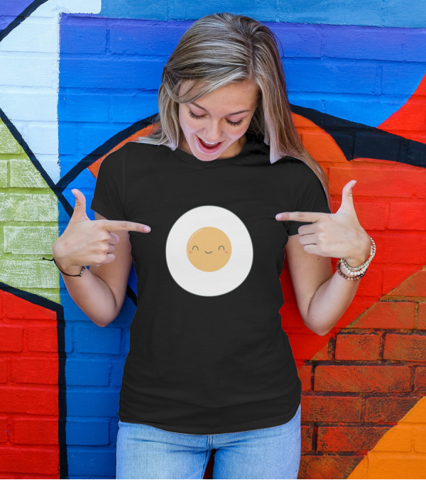Fried Eggs Kawaii Smiling Face Emoji T-Shirt