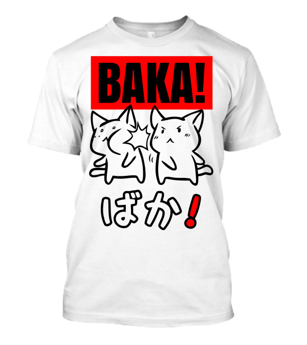 Baka Anime Cat Characters Funny T-Shirt
