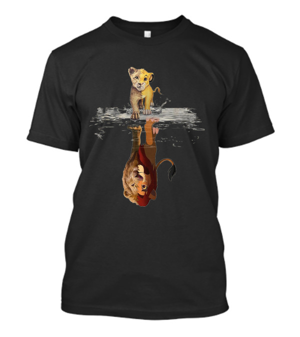 Young Lion With Majestic Reflection Wildcat Animal T-Shirt