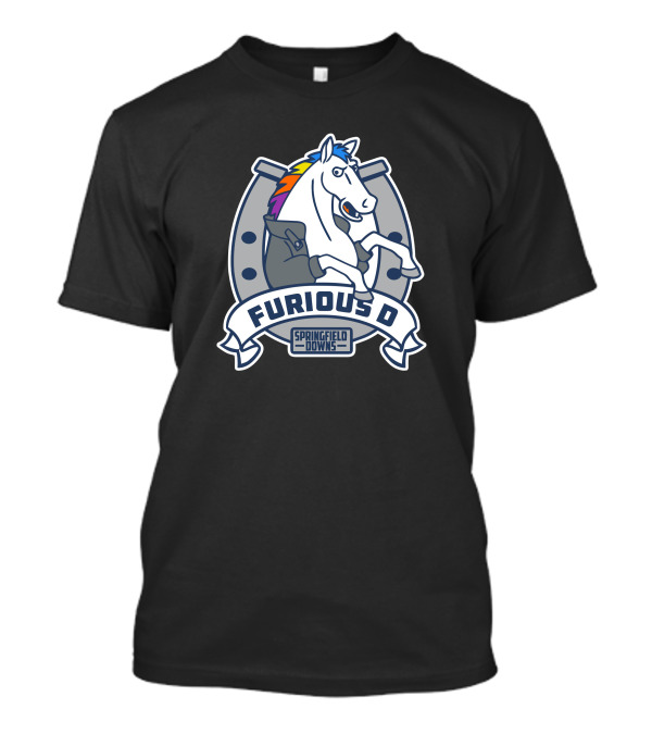 Furious D Springfield Downs Rainbow Mane Horse T-Shirt