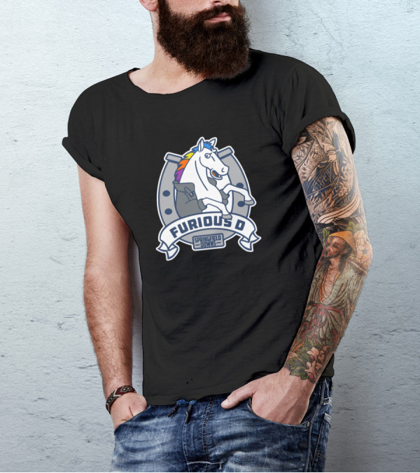Furious D Springfield Downs Rainbow Mane Horse T-Shirt