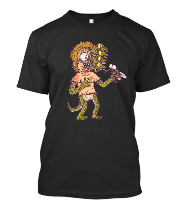 Gecko Man Mutant Creature With Insect Companion T-Shirt