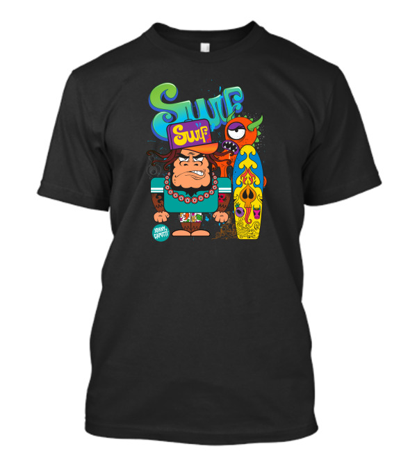 Gorila Surf Johnny Caputti Surf Skateboard Retro Art Groovy Wave T-Shirt
