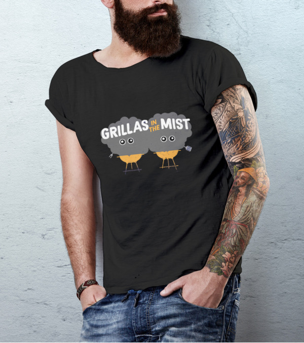 Grillas In The Mist Funny Grill BBQ Characters T-Shirt