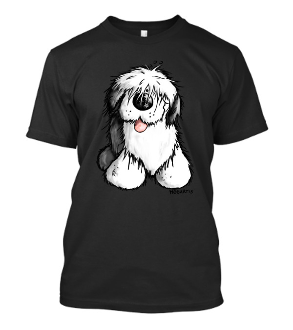 Happy Old English Sheepdog Bobtail Dog Cartoon Modartis T-Shirt