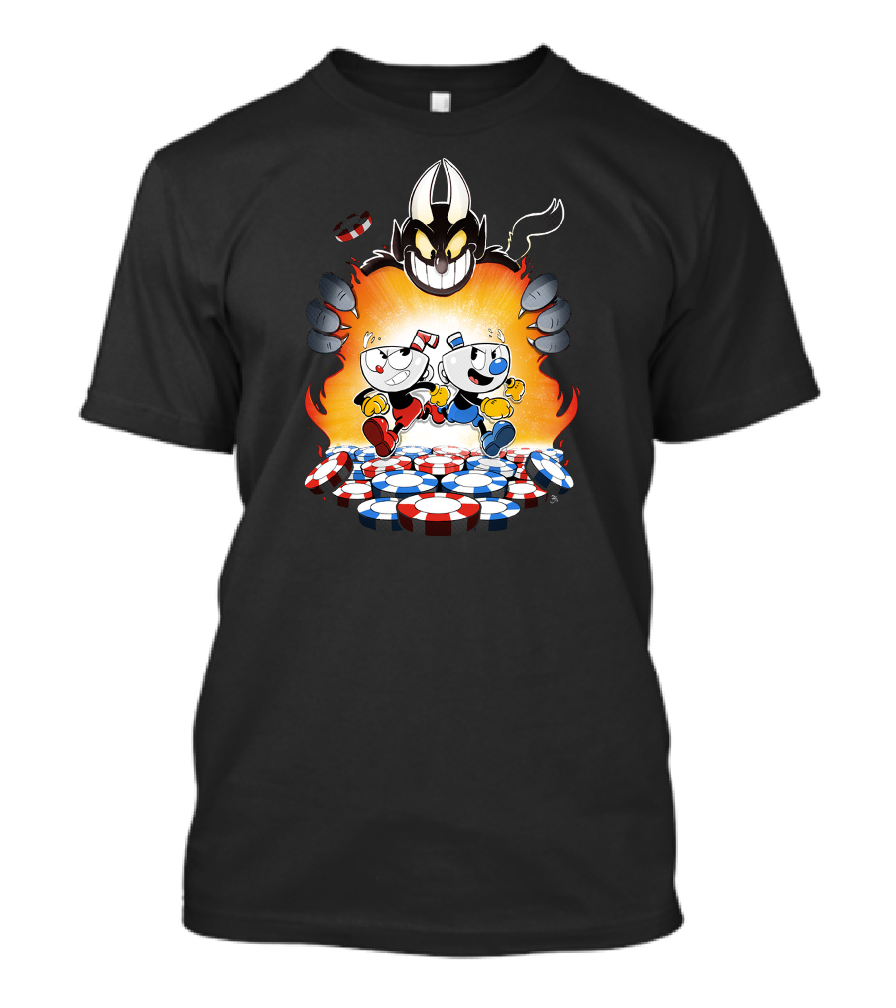 Cuphead Mugman Devil Chase From Hi De T-Shirt