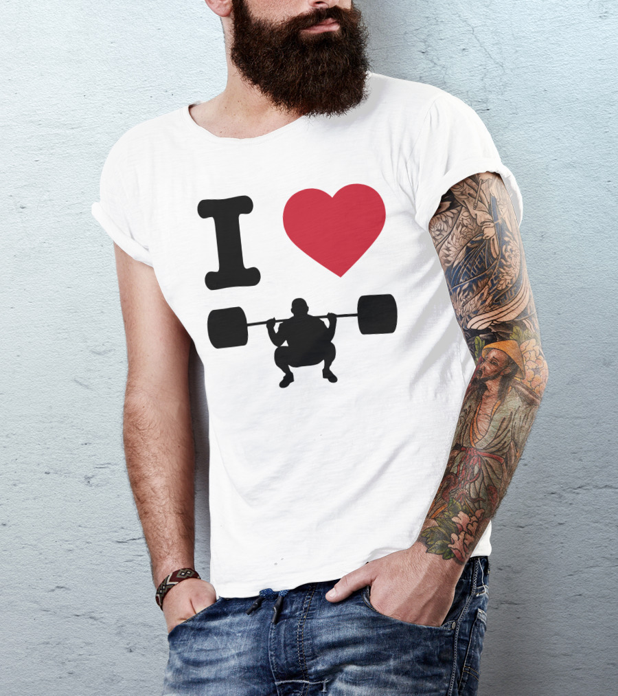 I Heart Weightlifting Enthusiast Passion T-Shirt