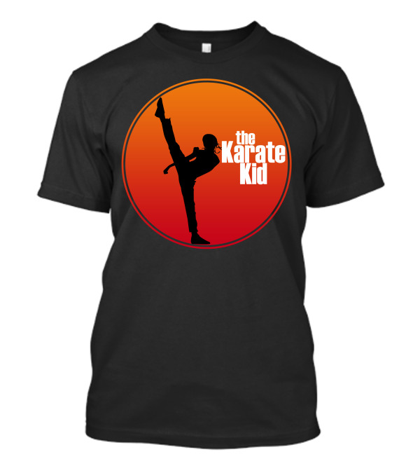 The Karate Kid High Kick Silhouette Retro Circle T-Shirt