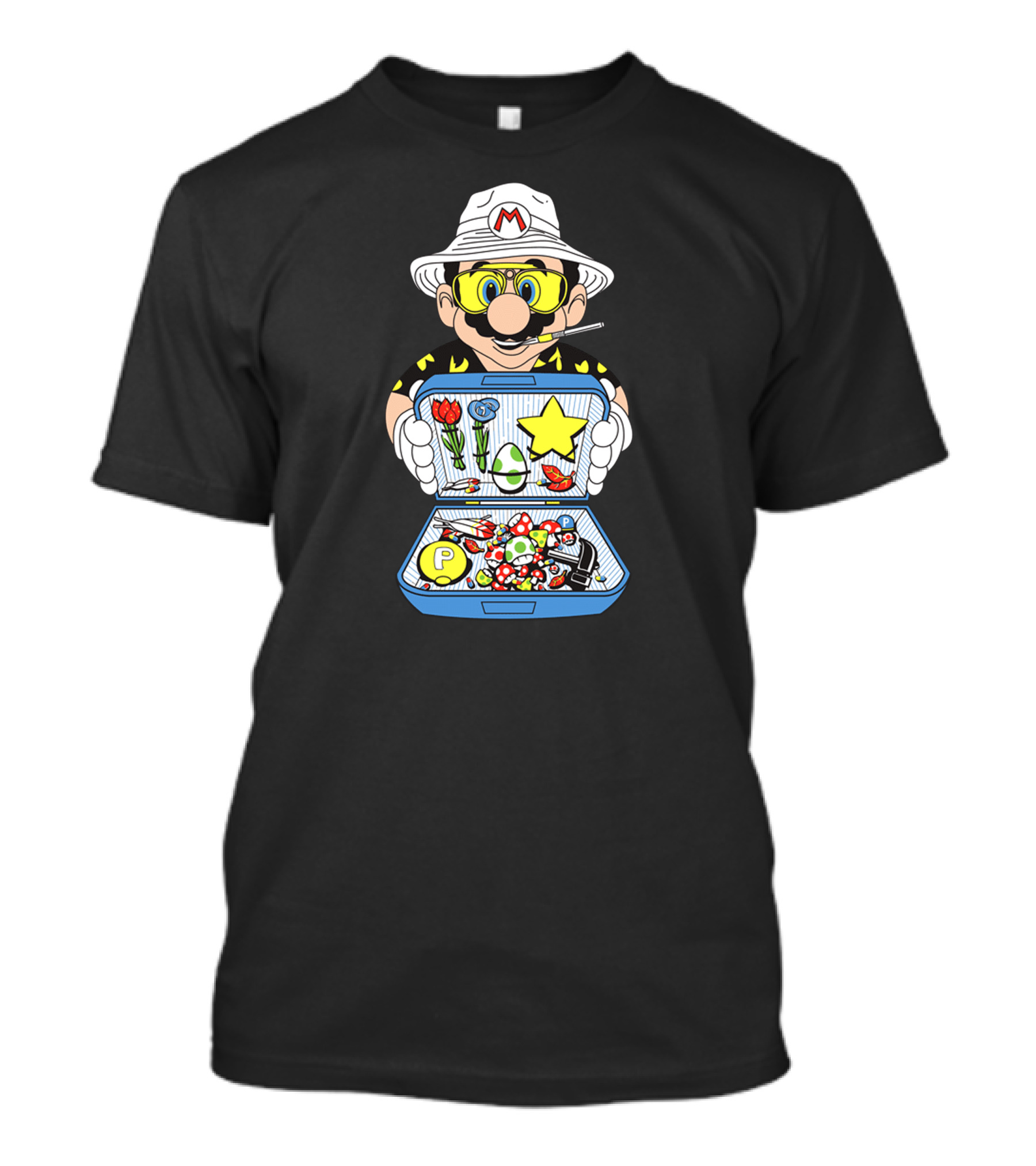Koopa Country Hunter Mario With Mushroom Items T-Shirt