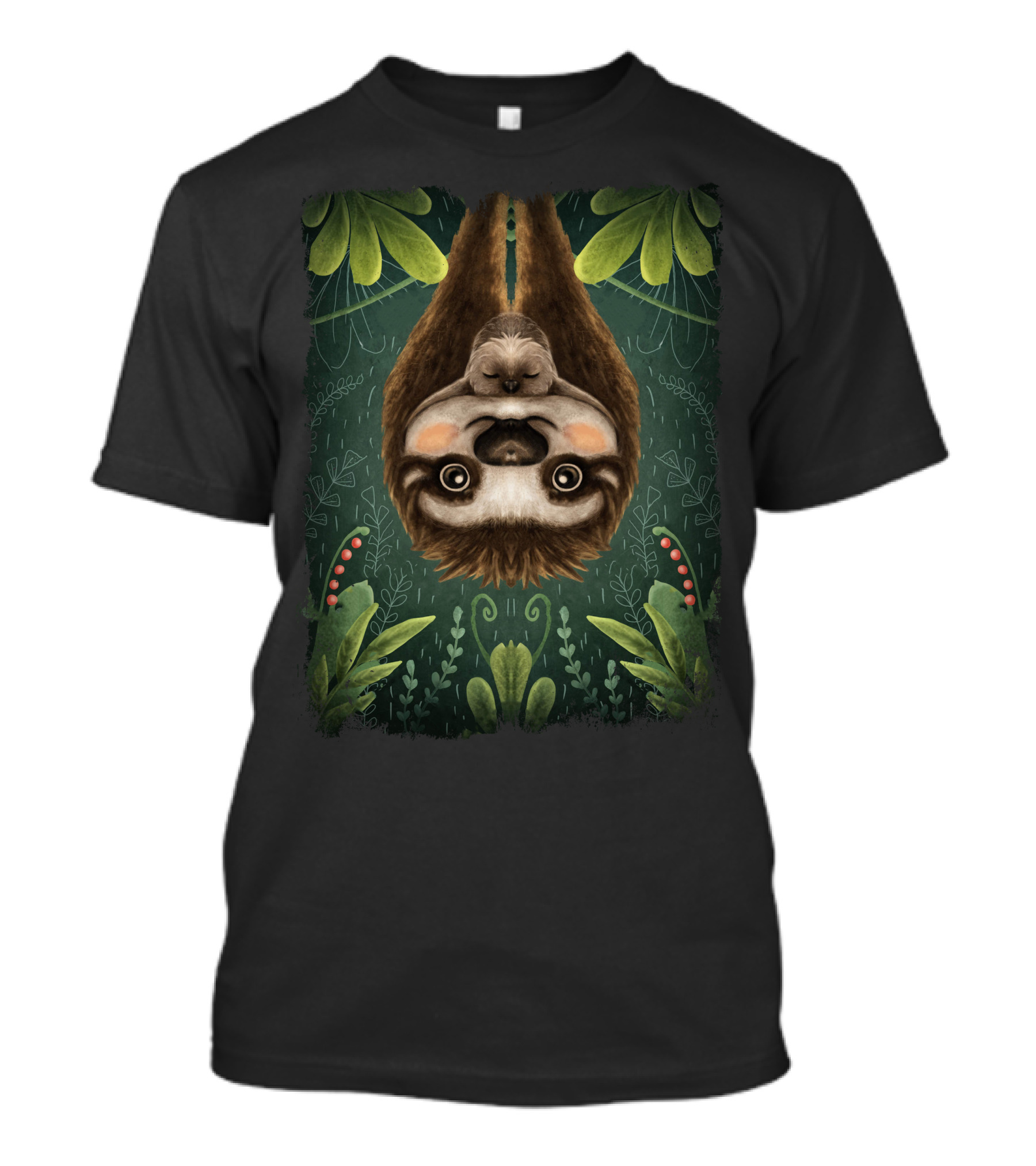 Mama Sloth Jungle Foliage T-Shirt