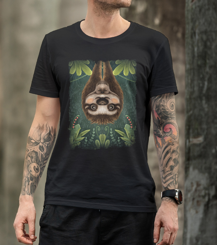 Mama Sloth Jungle Foliage T-Shirt