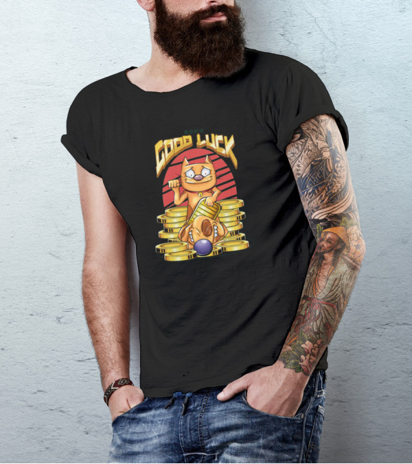 Good Luck Maneki Neko Cat Doggy With Coins T-Shirt
