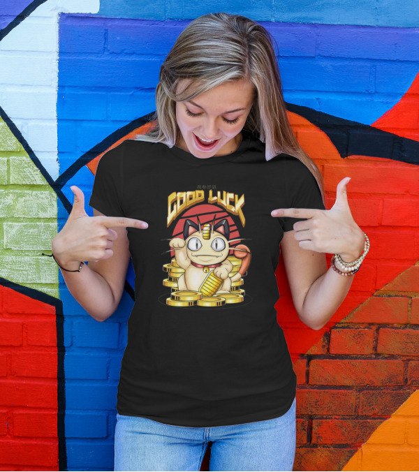 Good Luck Maneki Neko Meow Coins T-Shirt