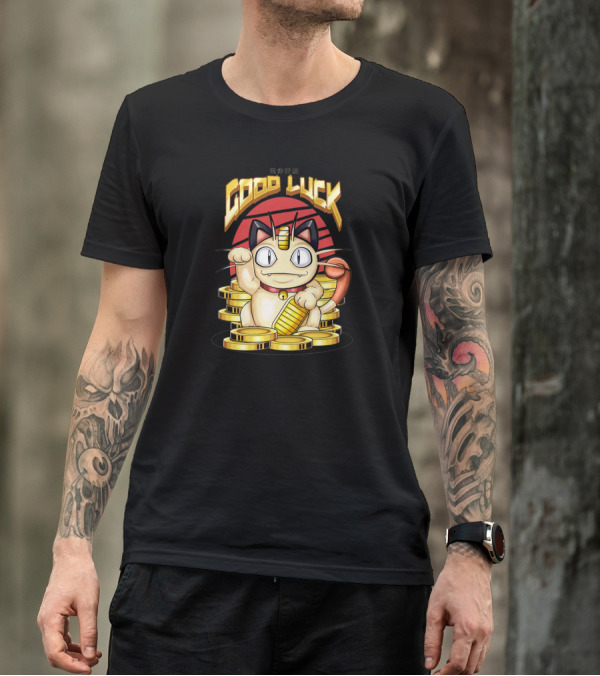 Good Luck Maneki Neko Meow Coins T-Shirt