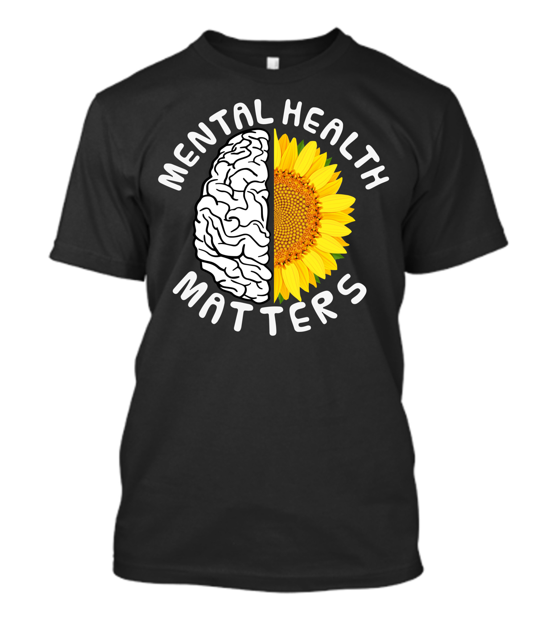 Mental Health Matters Brain And Sunflower T-Shirt