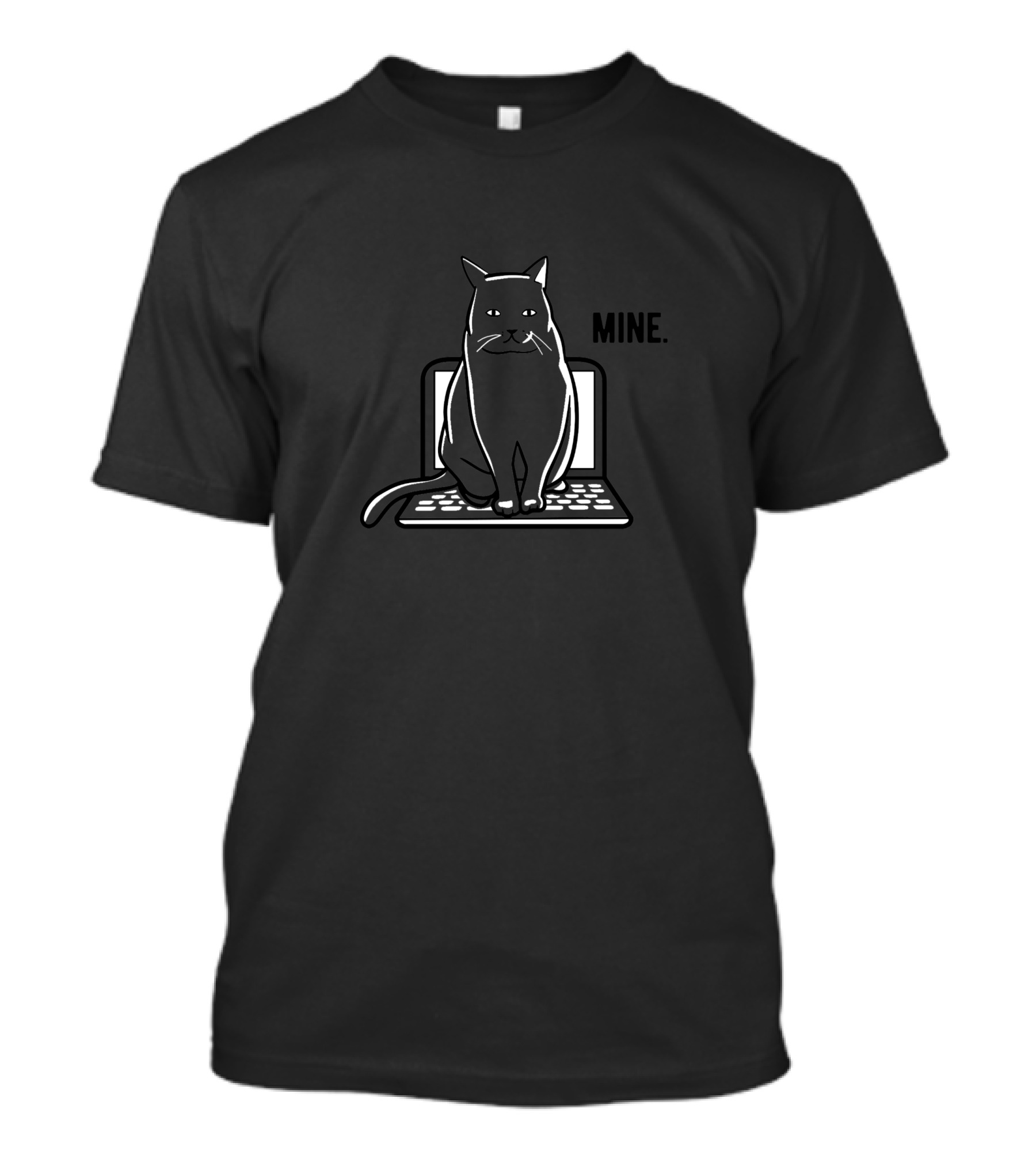 Mine Cat On Laptop T-Shirt