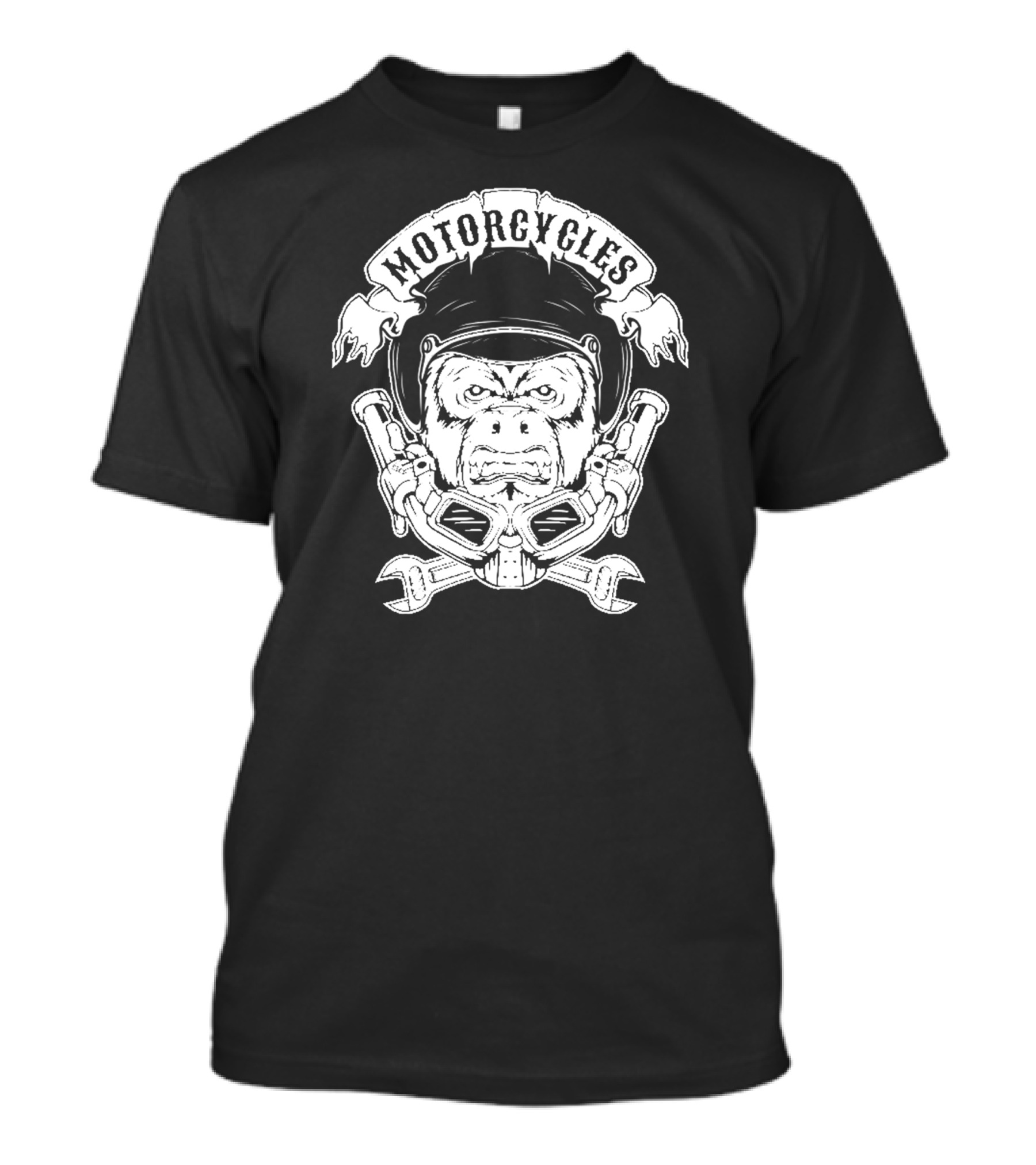 Motorcycles Monkey Helmet With Crossed Wrenches T-Shirt