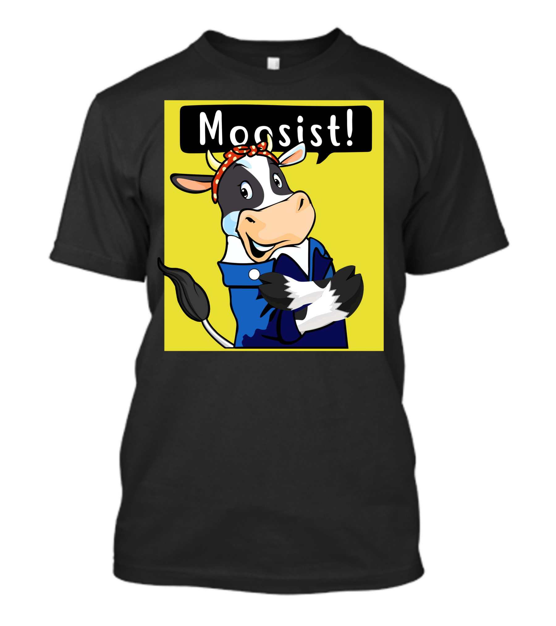 Moosist Cow With Bandana - Fun Cartoony Character T-Shirt