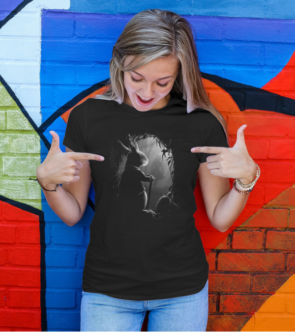 Never Too Late White Rabbit Wonderland Adventure T-Shirt