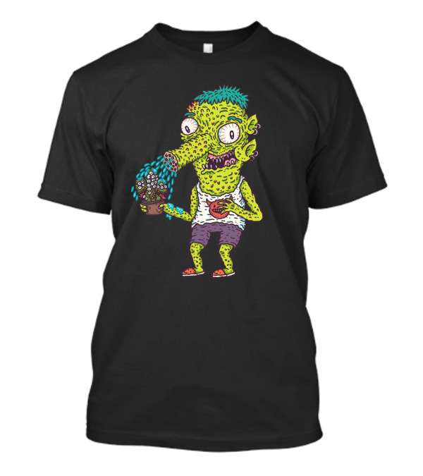 Nosey Monster Watering Plant With Zombie Style And Bright Colors T-Shirt