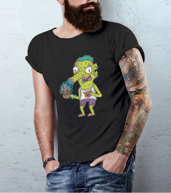 Nosey Monster Watering Plant With Zombie Style And Bright Colors T-Shirt