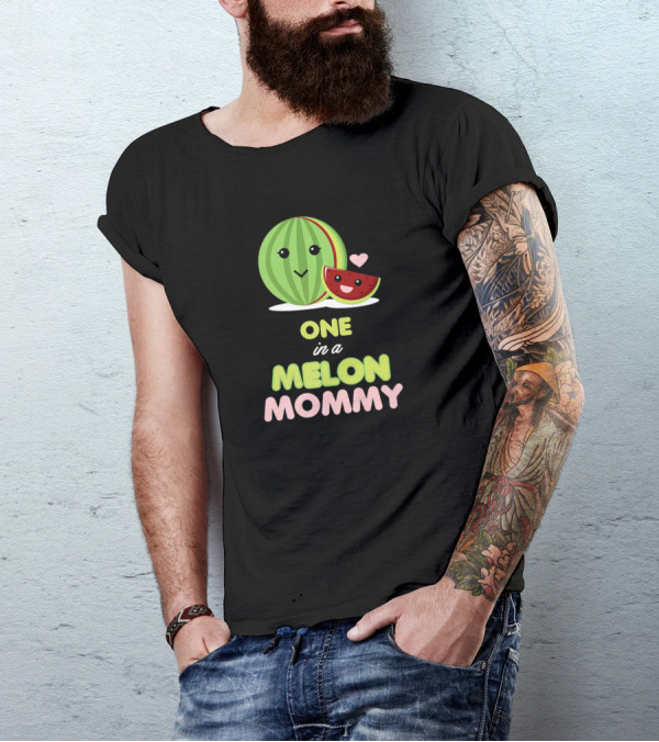One In A Melon Mommy Cute Watermelon Hearts And Smiles T-Shirt