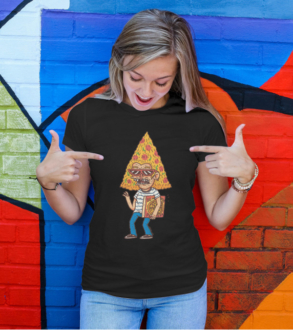 Pizzaman Dem Slices Pizza Box Character T-Shirt