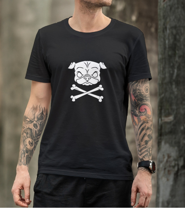 Pug Skull And Crossbones Pirate T-Shirt