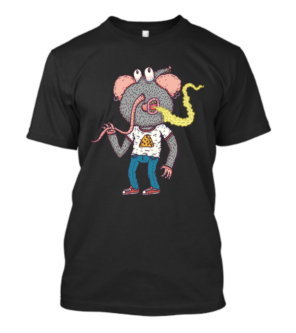 Punkrat Pizza Monster With Glowing Breath In Sneakers And Piercings T-Shirt
