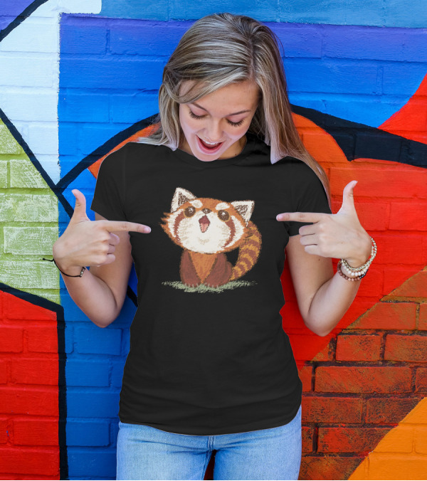 Red Panda Cute Cartoon Drawing T-Shirt
