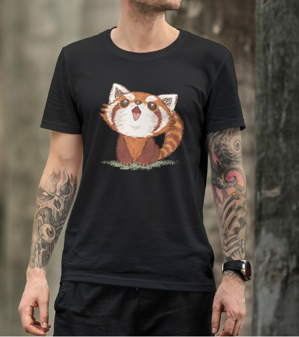 Red Panda Cute Cartoon Drawing T-Shirt
