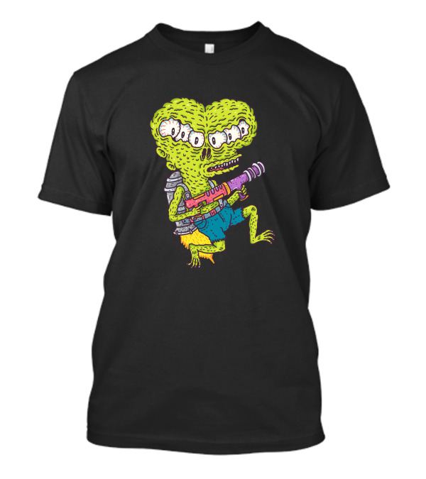 Rocketeer Four-Eyed Alien Creature With Laser Gun T-Shirt