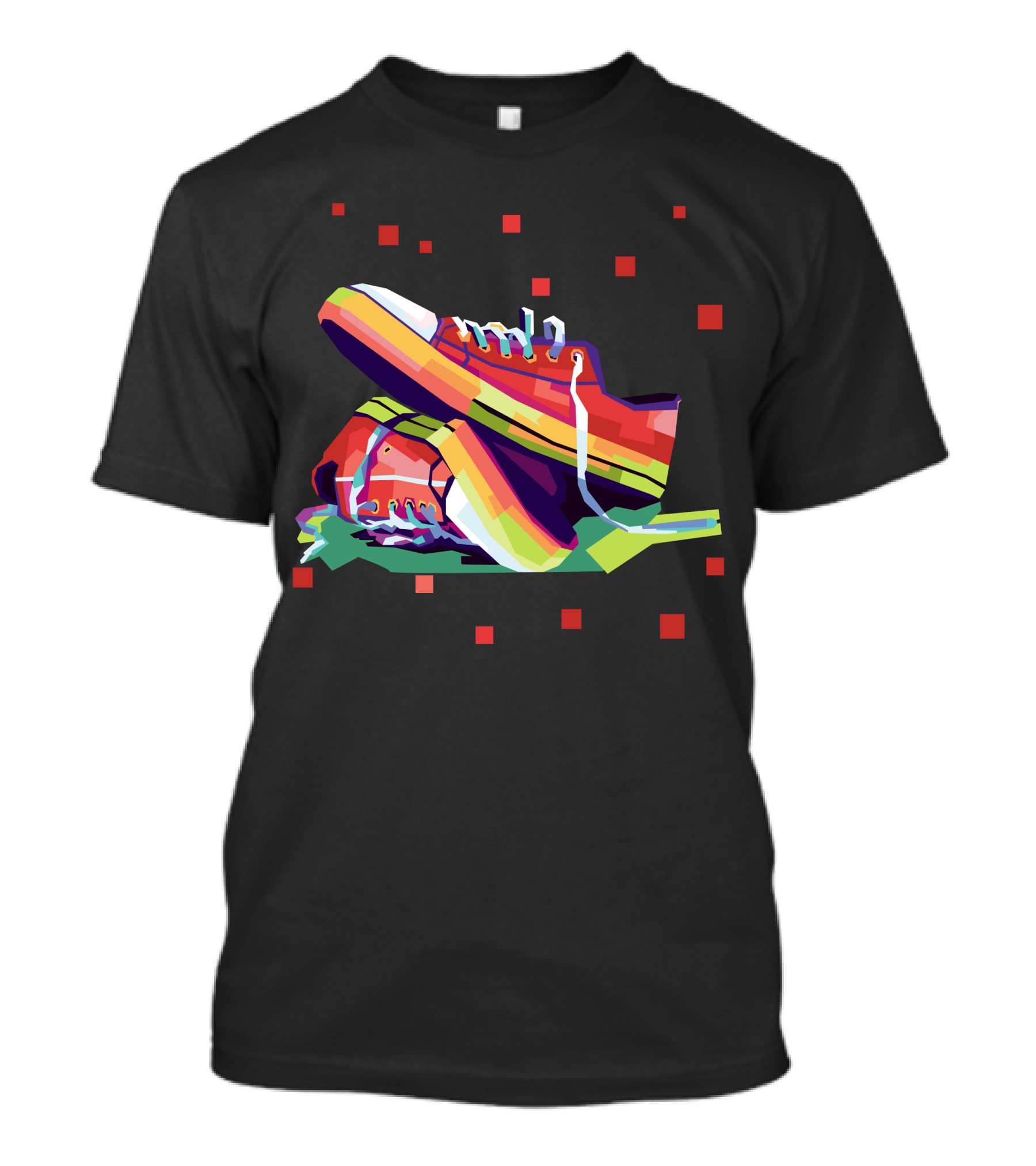 Sneakers Shoes Colorful Art Blocks T-Shirt
