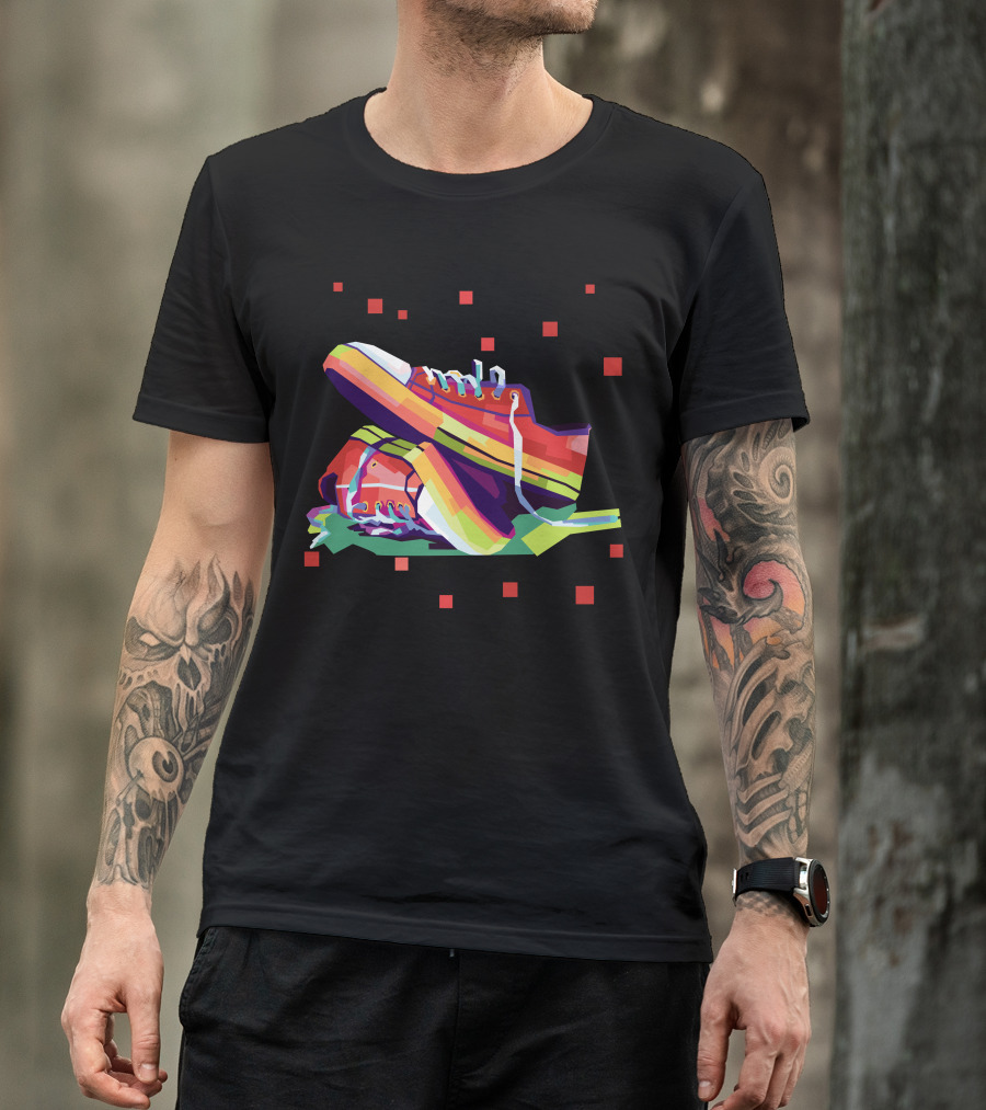 Sneakers Shoes Colorful Art Blocks T-Shirt