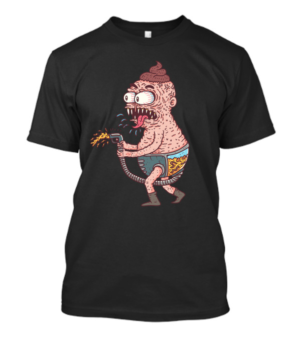 Sthrower Flame Blaster Cartoon Character T-Shirt