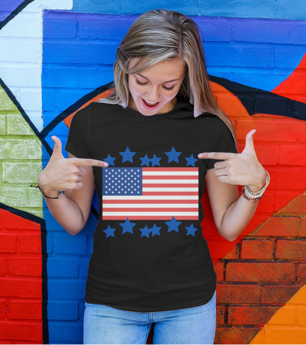 America Strong Flag And Stars T-Shirt