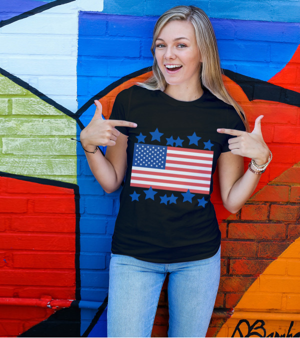 America Strong Flag And Stars T-Shirt