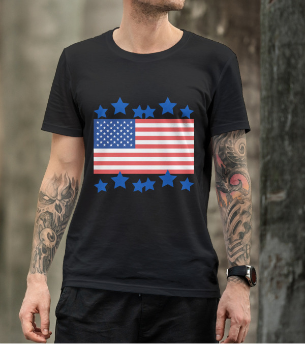 America Strong Flag And Stars T-Shirt