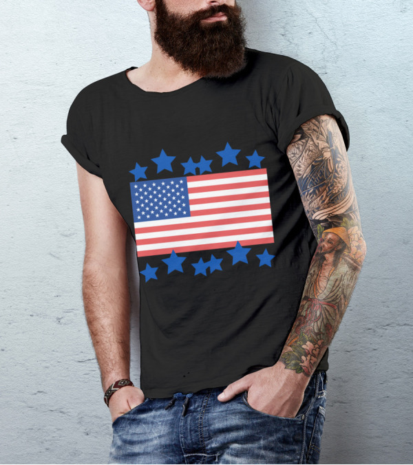America Strong Flag And Stars T-Shirt