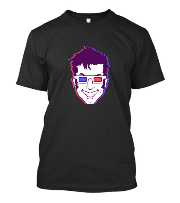 3D Glasses Character Face With Smirk T-Shirt